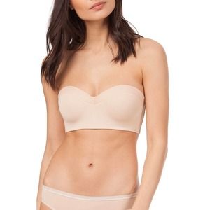 Lively Women's Size 34B Wireless Strapless Bra Padded Foam Cups Toasted Almond
